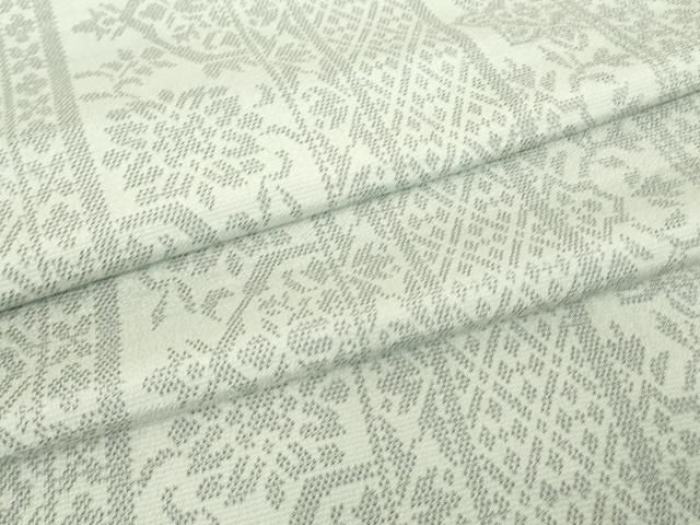 平和屋着物▽本塩沢　単衣　更紗花間道　正絹　逸品　DABG0047az