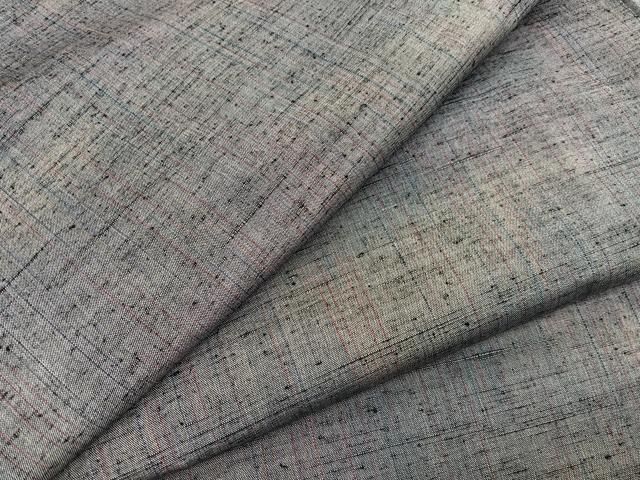 平和屋着物▽上質な紬　単衣　霞文　正絹　逸品　BAAX2562hv