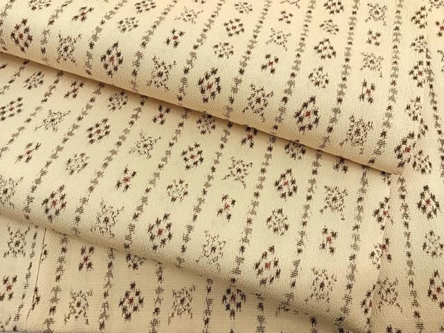 平和屋着物▽上質なお召　単衣　幾何学間道　正絹　逸品　BAAX2563hv