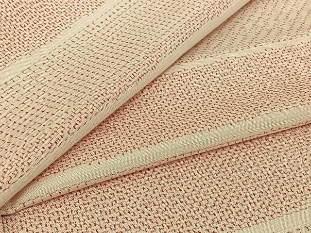 平和屋着物▽上質な紬　単衣　横段文　正絹　逸品　AABJ0197jh