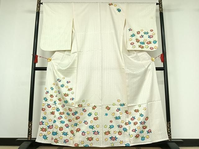 平和屋着物▽訪問着 単衣 草花文 正絹 逸品 AABJ0198jh - メルカリ