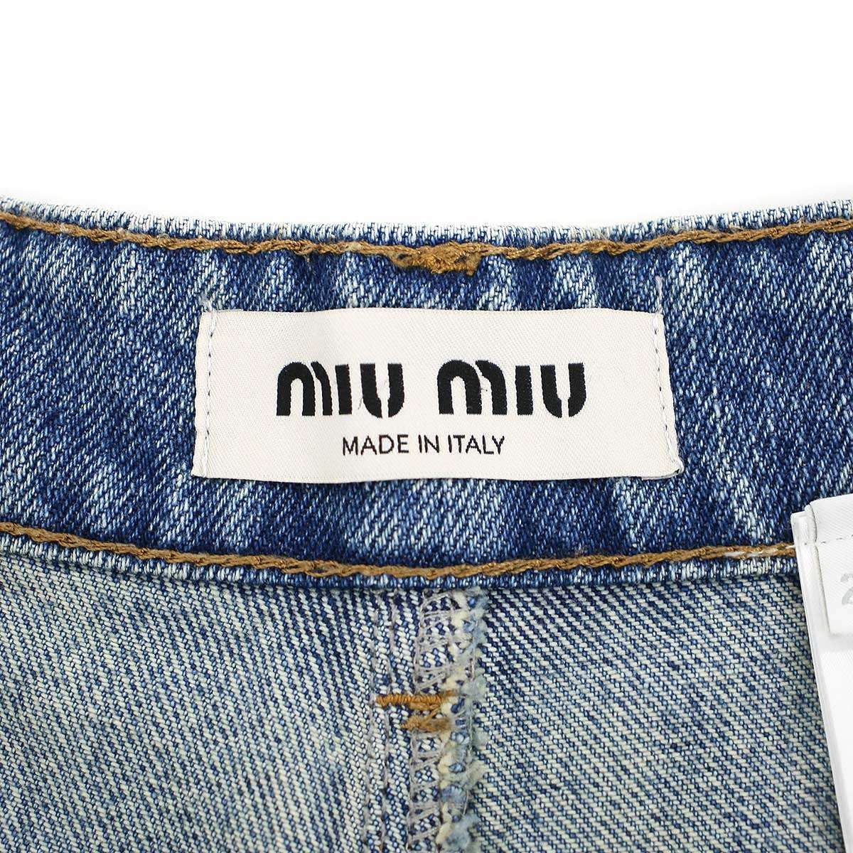 miu miu ミュウミュウ デニム ショートパンツ GWP498 インディゴ 24
