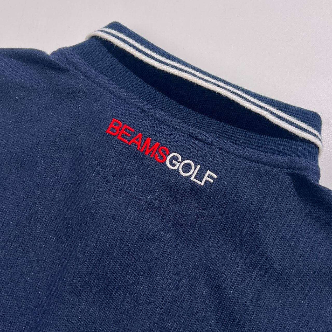 BEAMS GOLF ビームスゴルフ チェック切替 鹿の子 半袖 ポロワンピース