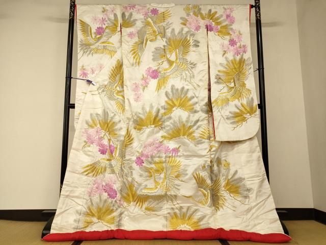 平和屋本店●色打掛　和装　婚礼　結婚式　花嫁　神社挙式　総刺繍　飛鶴舞花松文　金銀糸　逸品　AABJ2750fw 33,800円