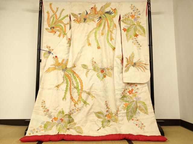 平和屋本店●色打掛　和装　婚礼　結婚式　花嫁　神社挙式　総刺繍　鳳凰草花文　金銀糸　逸品　AABJ2770fw