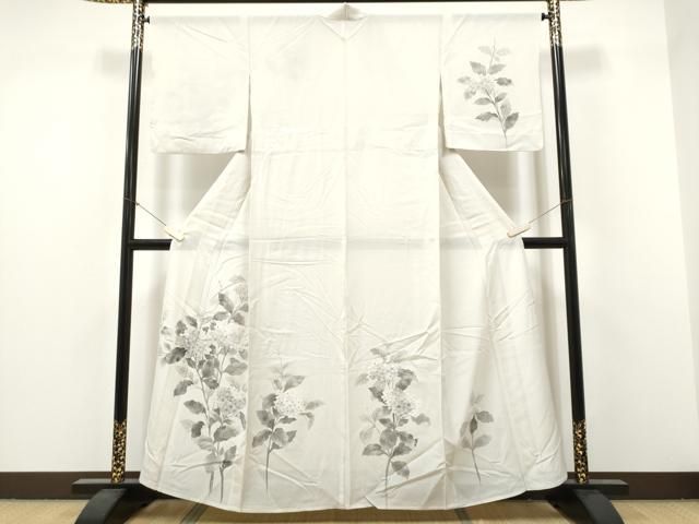 平和屋着物＊夏物　訪問着　絽　手描き　紫陽花　正絹　逸品　CABJ4811hy