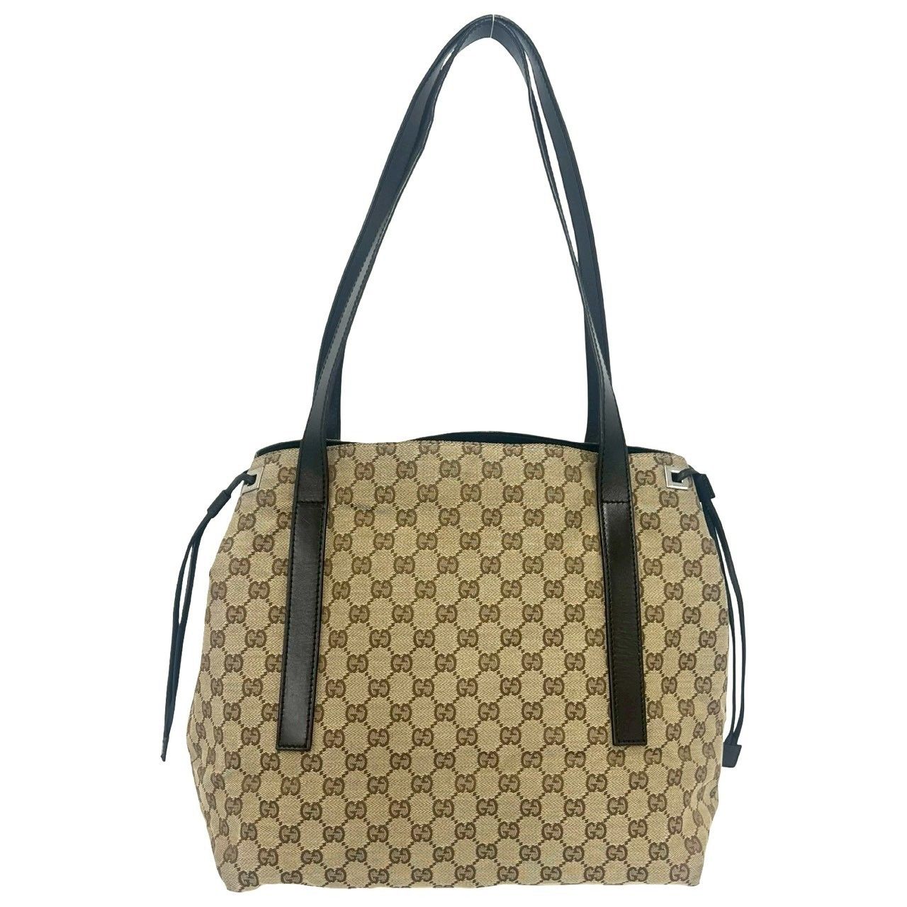 極 美品 希少品 GUCCI グッチ GGキャンバス ロゴ 柄 レザー 本革