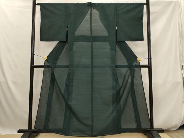 平和屋着物＊夏物　色無地　絽　立涌文様　百入茶色　正絹　逸品　AABK2762st