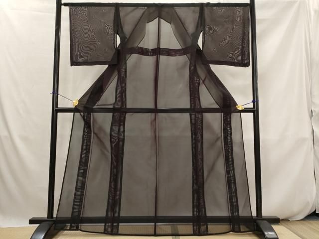 平和屋着物＊夏物　色無地　紗　黒色　正絹　逸品　未使用　AABK2770st