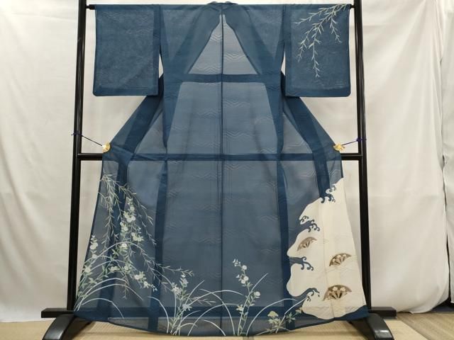 平和屋着物＊夏物　訪問着　絽　草花文　金銀彩　正絹　逸品　AABK2775st 37,180円