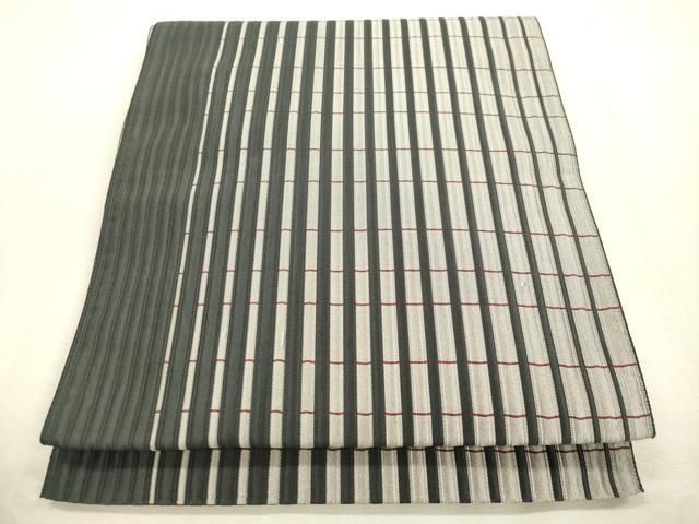 平和屋着物●本場筑前博多織　八寸名古屋帯　間道　正絹　逸品　CABJ2059dy