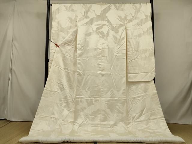 平和屋本店●白打掛　白無垢　和装　婚礼　結婚式　花嫁　神社挙式　飛鶴文　銀糸　逸品　AABK2727ou