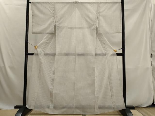 平和屋着物＊夏物　小紋　絽　麻の葉文様　洗える着物　AABK2810st