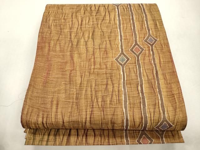 平和屋着物▽六通柄袋帯　スリーシーズン　春夏秋　櫛織　幾何学文　正絹　逸品　CABJ2104dy