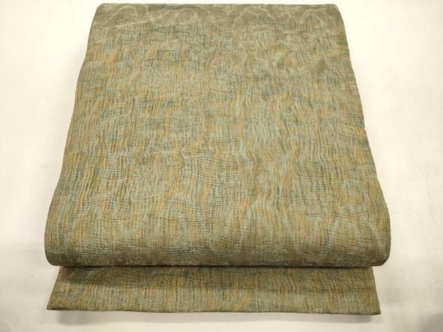 平和屋着物▽全通柄袋帯　スリーシーズン　春夏秋　櫛織　霞文　金糸　正絹　逸品　CABJ2119dy