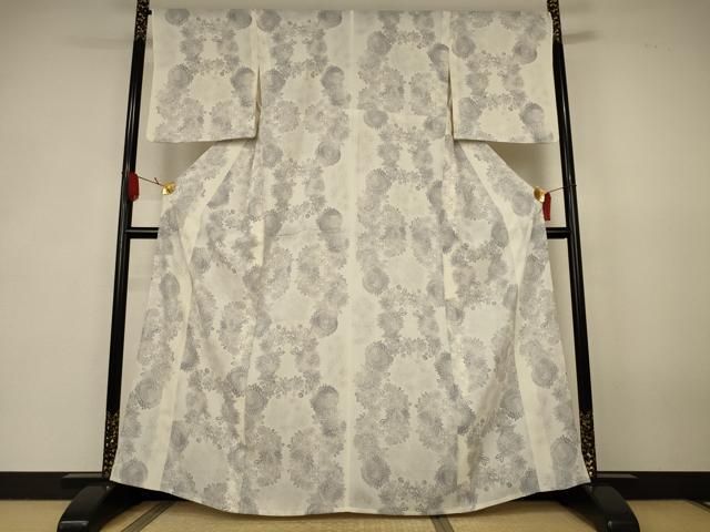 平和屋着物＊夏物　小紋　紗　草花文　やまと誂製　洗える着物　AABK2697jd