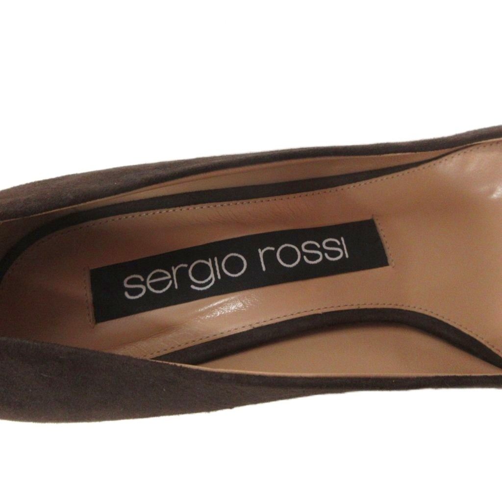 セルジオロッシ Sergio rossi SR1 パンプス メタルプレート スエード