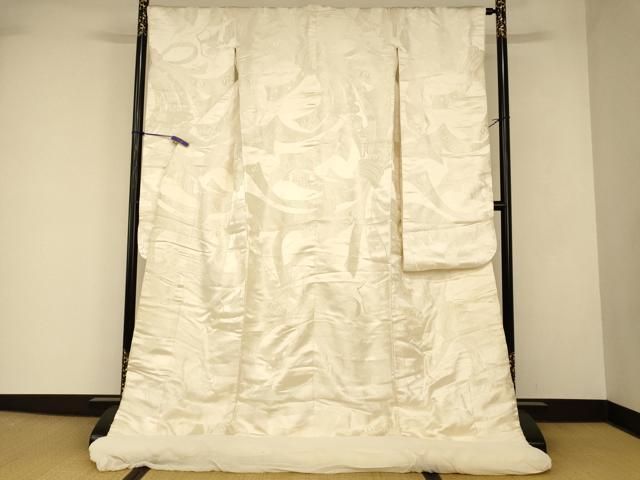 平和屋本店●白打掛　白無垢　和装　婚礼　結婚式　花嫁　神社挙式　唐織　花鳥御所車束ね熨斗文　逸品　AABJ2834fw
