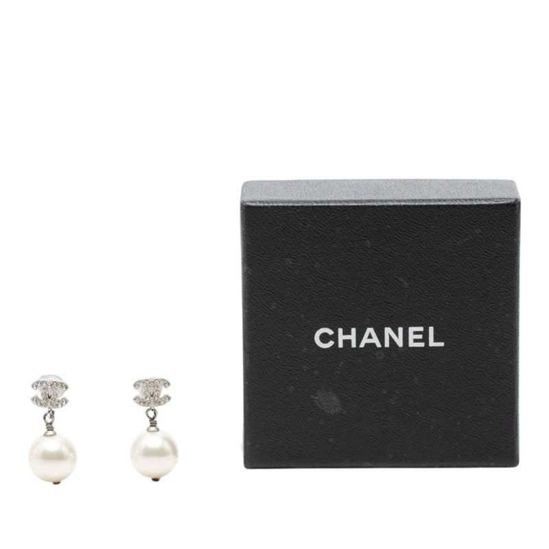 CHANEL パールスタッドピアス シャネル ココマーク スタッドピアス 09P シルバー パール ライン