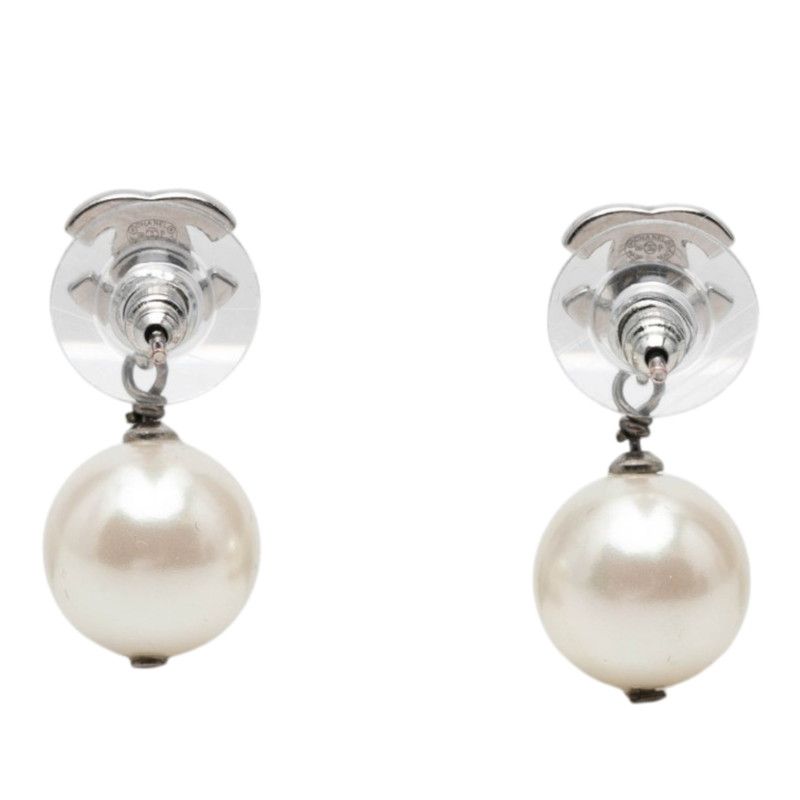 CHANEL パールスタッドピアス シャネル ココマーク スタッドピアス 09P シルバー パール ライン