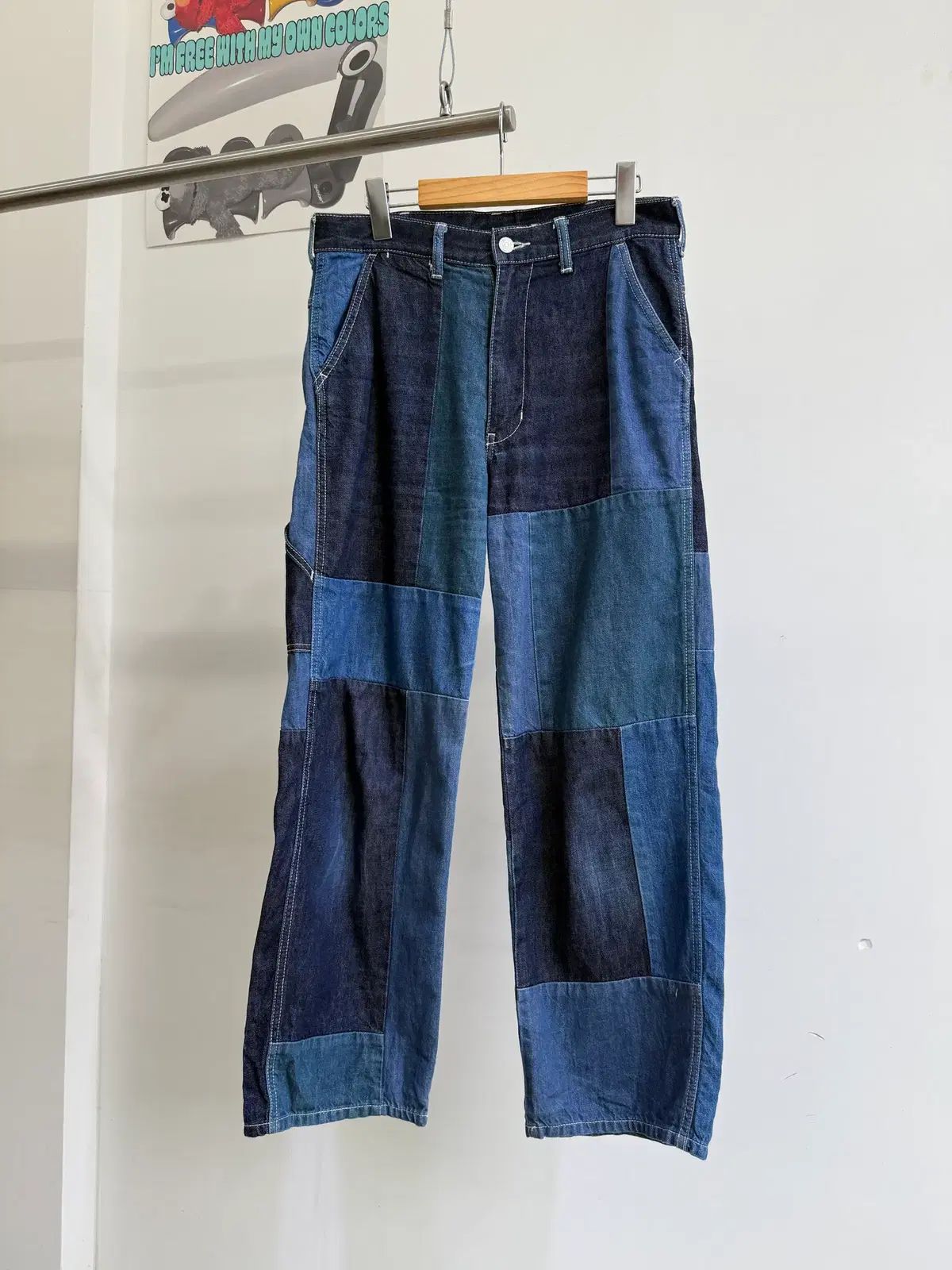 BEAMS BOY パッチワーク デニム パンツ