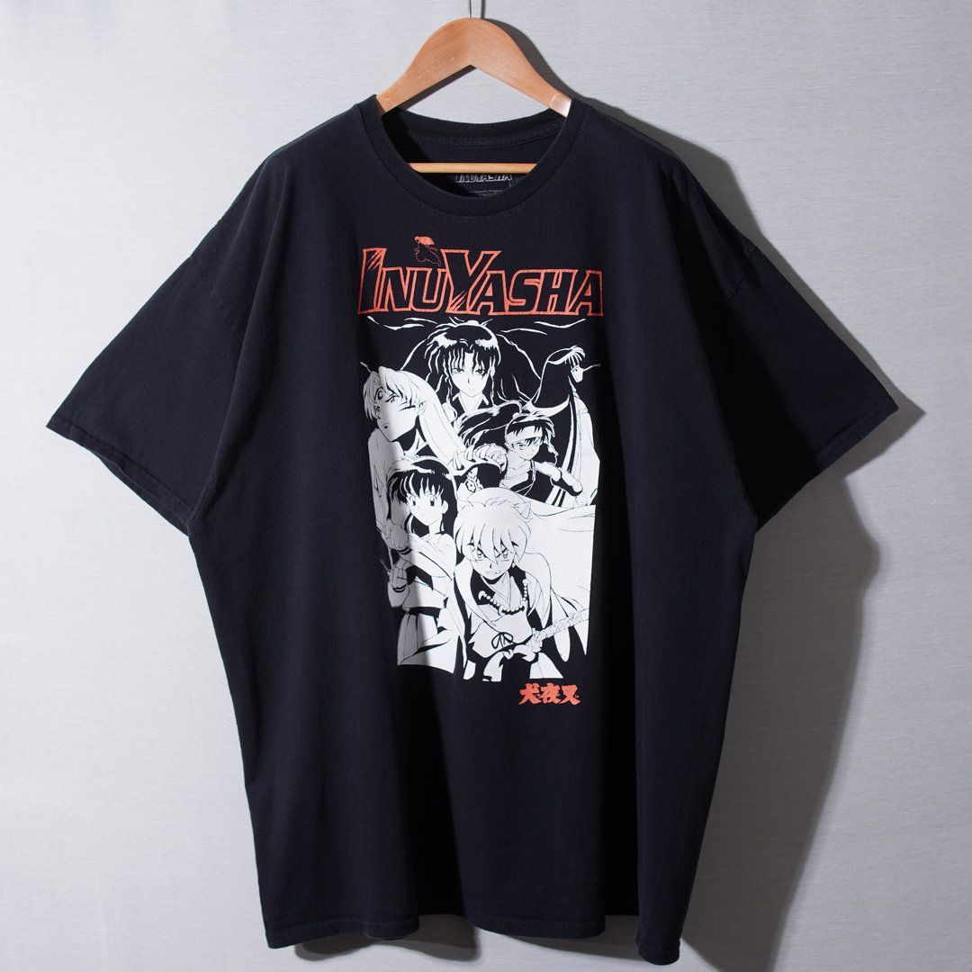 犬夜叉 Tシャツ XXL ブラック 2XL nuyasya アニメT キャラT オーバー