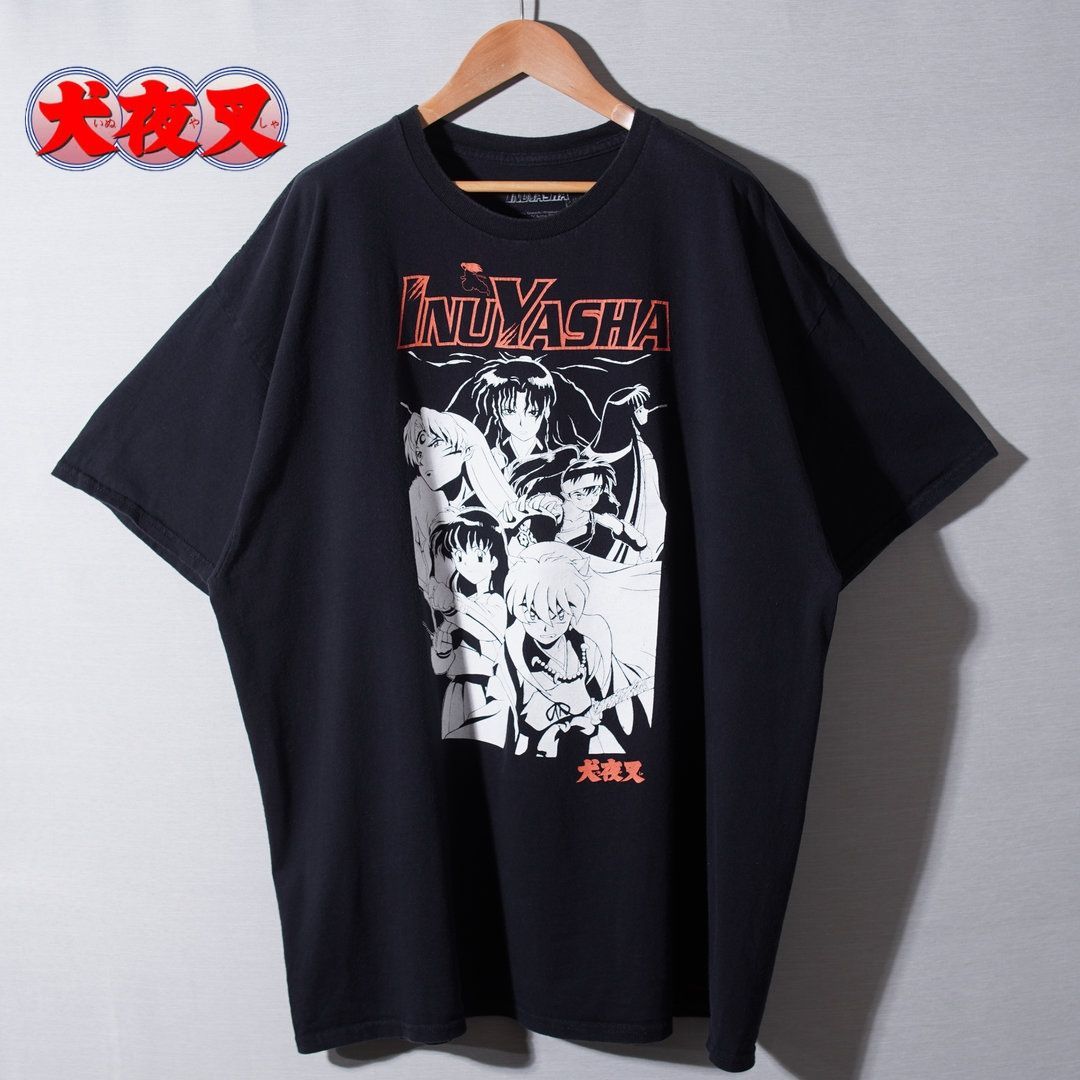 犬夜叉 Tシャツ XXL ブラック 2XL nuyasya アニメT キャラT オーバー
