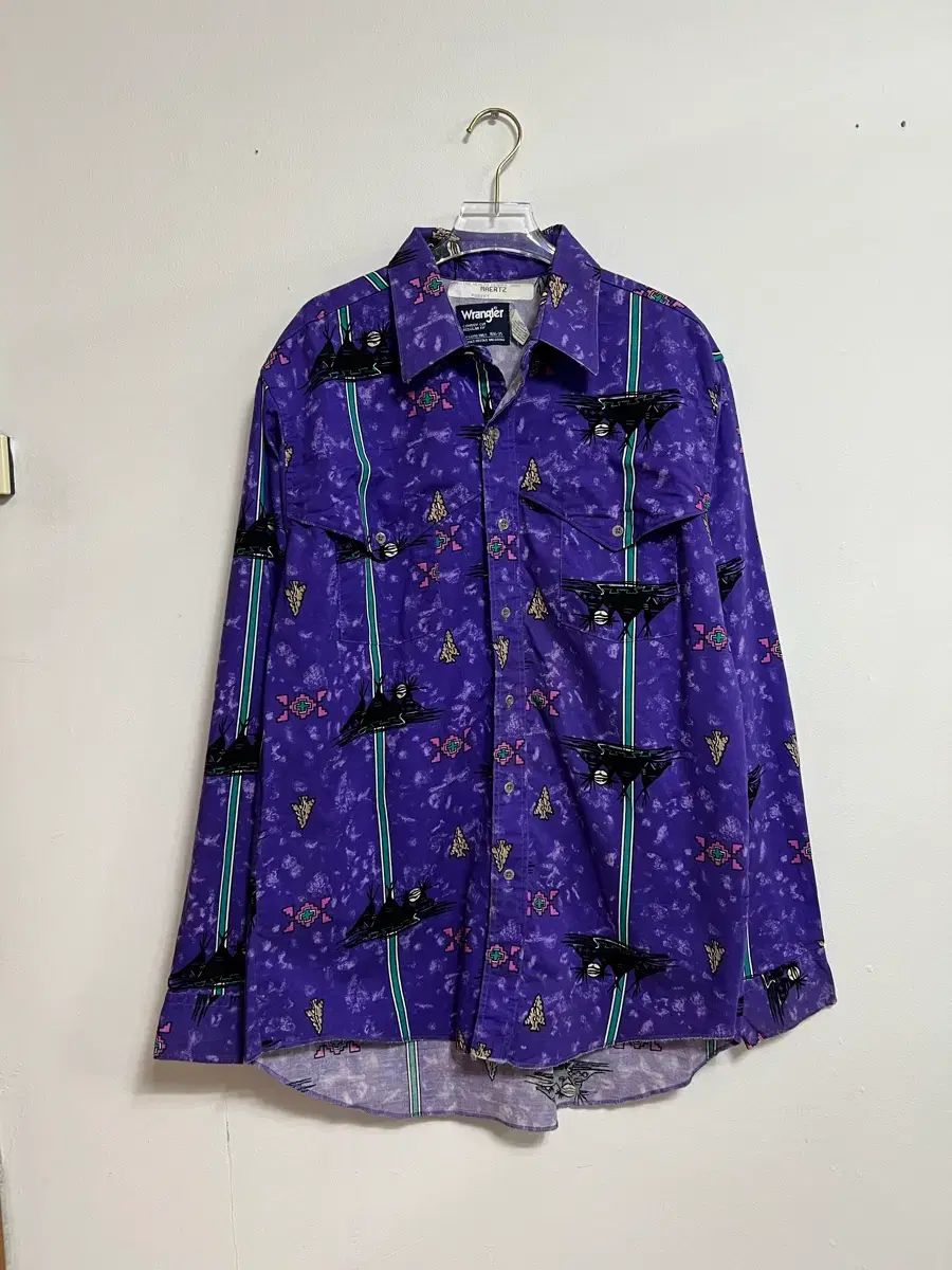 ヴィンテージ Wrangler PURPLE パープル パターン シャツ