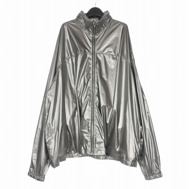 リックオウエンス Rick Owens × チャンピオン Champion JUMBO WINDBREAKER ウインドブレーカー フーデッド ジャケット 長袖 M シルバー CW01D0468