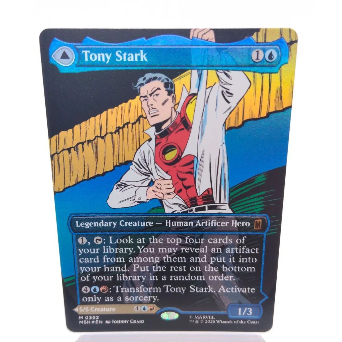 【Foil ボーダーレス】トニー・スターク / Tony Stark / インビンシブル・アイアンマン / The Invincible Iron Man / MTG EN MSH / マーベル スーパー・ヒーローズ 英語