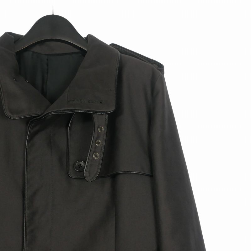 5351プールオム 激レア蛇柄トレンチコート サンプル 1点物？ 5351プールオム 5351 POUR LES HOMMES ベルト付き レザーパイピング