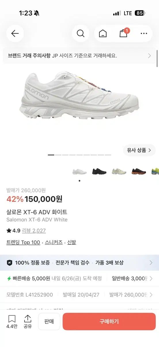 SALOMON XT-6 ADV 白