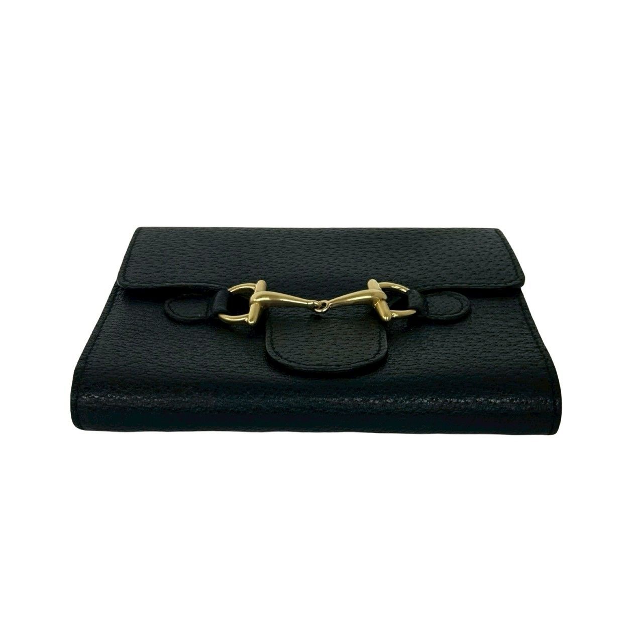 極 美品 GUCCI グッチ ホースビット 金具 レザー 本革 三つ折り 財布