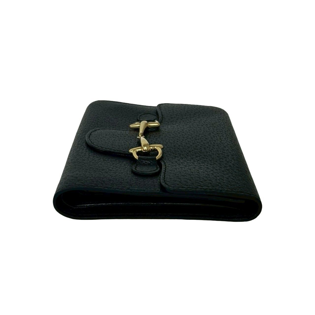 極 美品 GUCCI グッチ ホースビット 金具 レザー 本革 三つ折り 財布