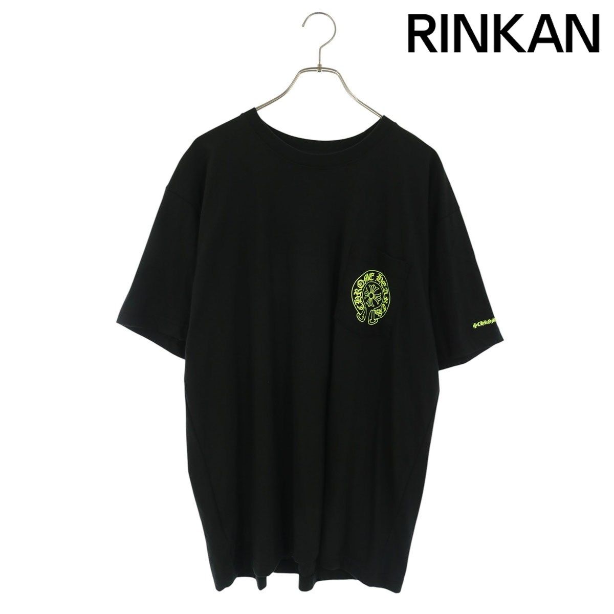 クロムハーツ Horseshoe Tee Black Yellow バックホースシュープリントTシャツ メンズ XL
