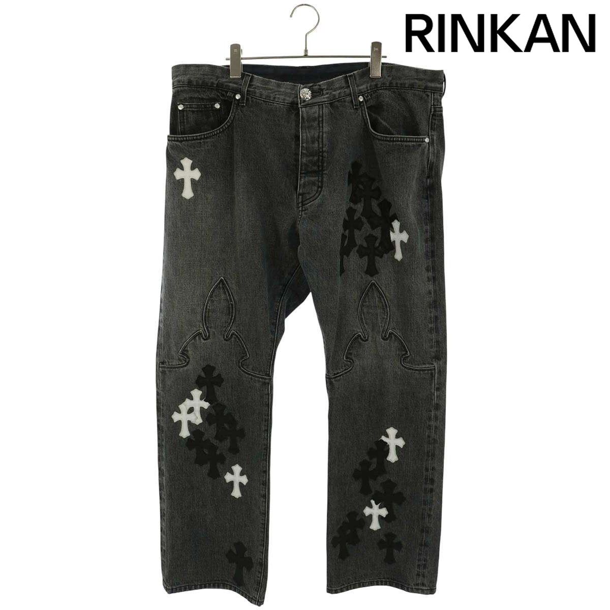 クロムハーツ JEAN SL FLEURKNEE クロスパッチ付きフレアニーデニムパンツ メンズ 40インチ