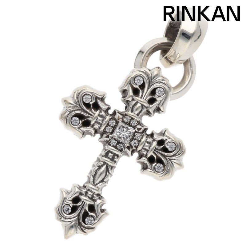 クロムハーツ FILIG/CROSS-XSM W/BALE A/P/D/フィリグリークロスXSベイル wベイル/PAVEアフターダイヤ//シルバーネックレストップ メンズ