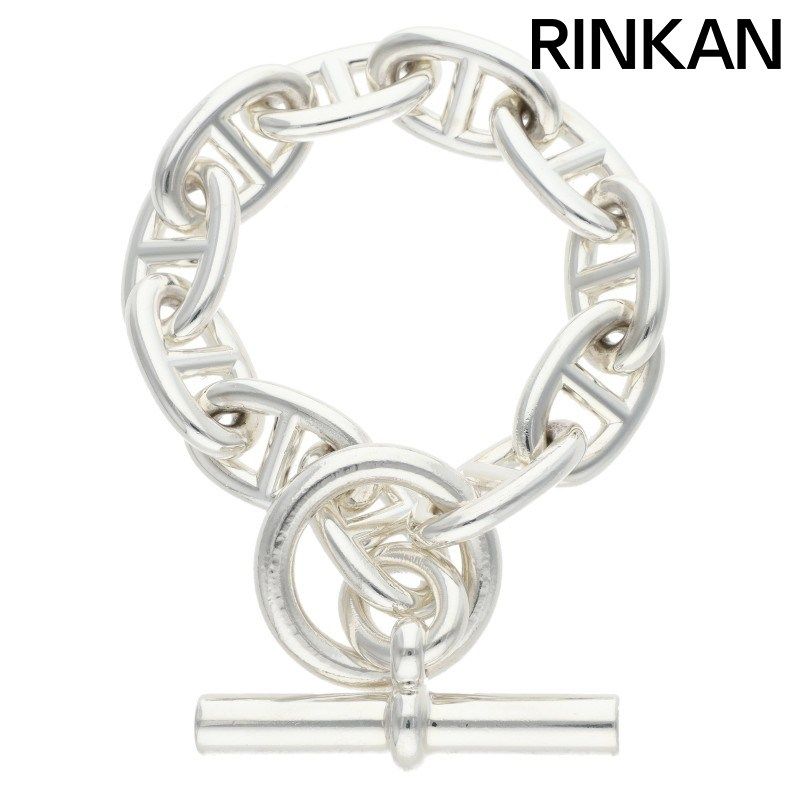 エルメス Chaine d'Ancre TGM シェーヌダンクルTGMシルバーブレスレット メンズ 11LINK