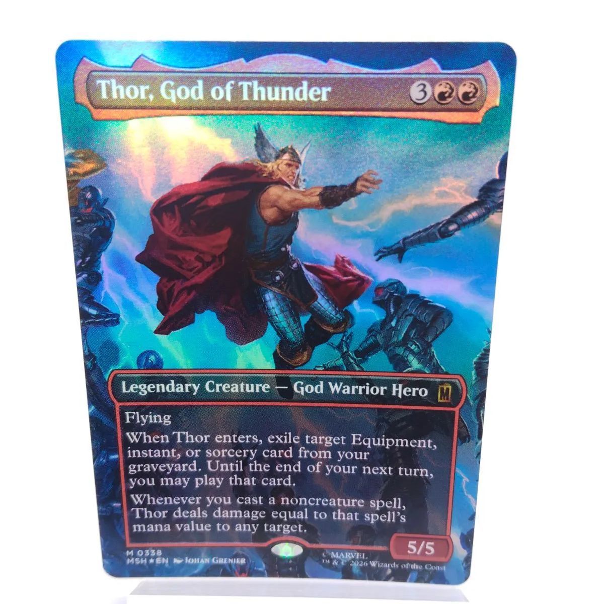 MTG 雷神、ソー　ボーダーレス　foil 英語　1枚 Foil ボーダーレス】雷神、ソー / Thor, God of Thunder / MTG EN MSH
