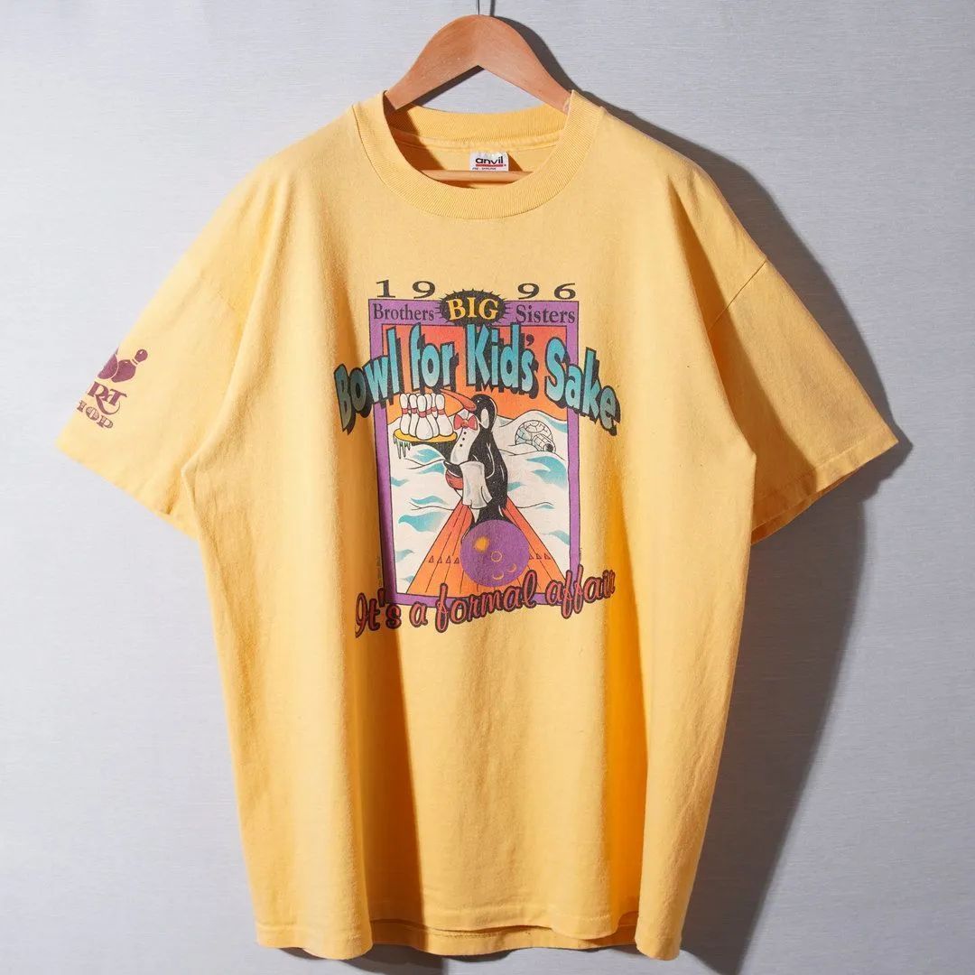 90s USA製 ヴィンテージ Tシャツ XL マスタード 1996年製 PEPSI ペプシ ピザハット Pizaa Hut アニマル Vintage アンビル anvil プロモT スーベニアT オーバーサイズ ビッグシルエット 古着 T320