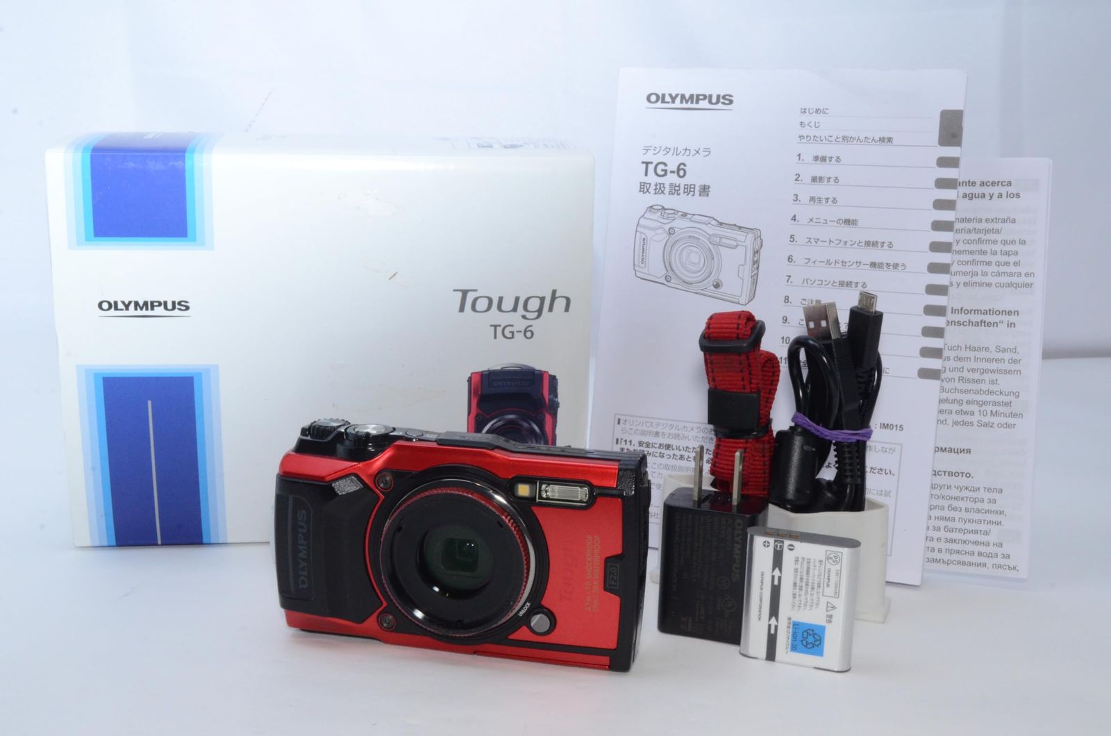 OLYMPUS TG-6 防水コンパクトデジカメ 12MP F2.0 15m レッド 動作確認