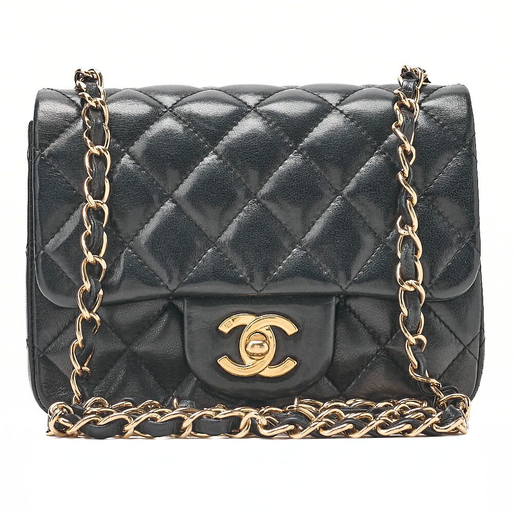 CHANEL シャネル ミニマトラッセ 17cm チェーンショルダーバッグ ラムスキン 黒 ゴールド金具 レディース【中古】【送料無料】