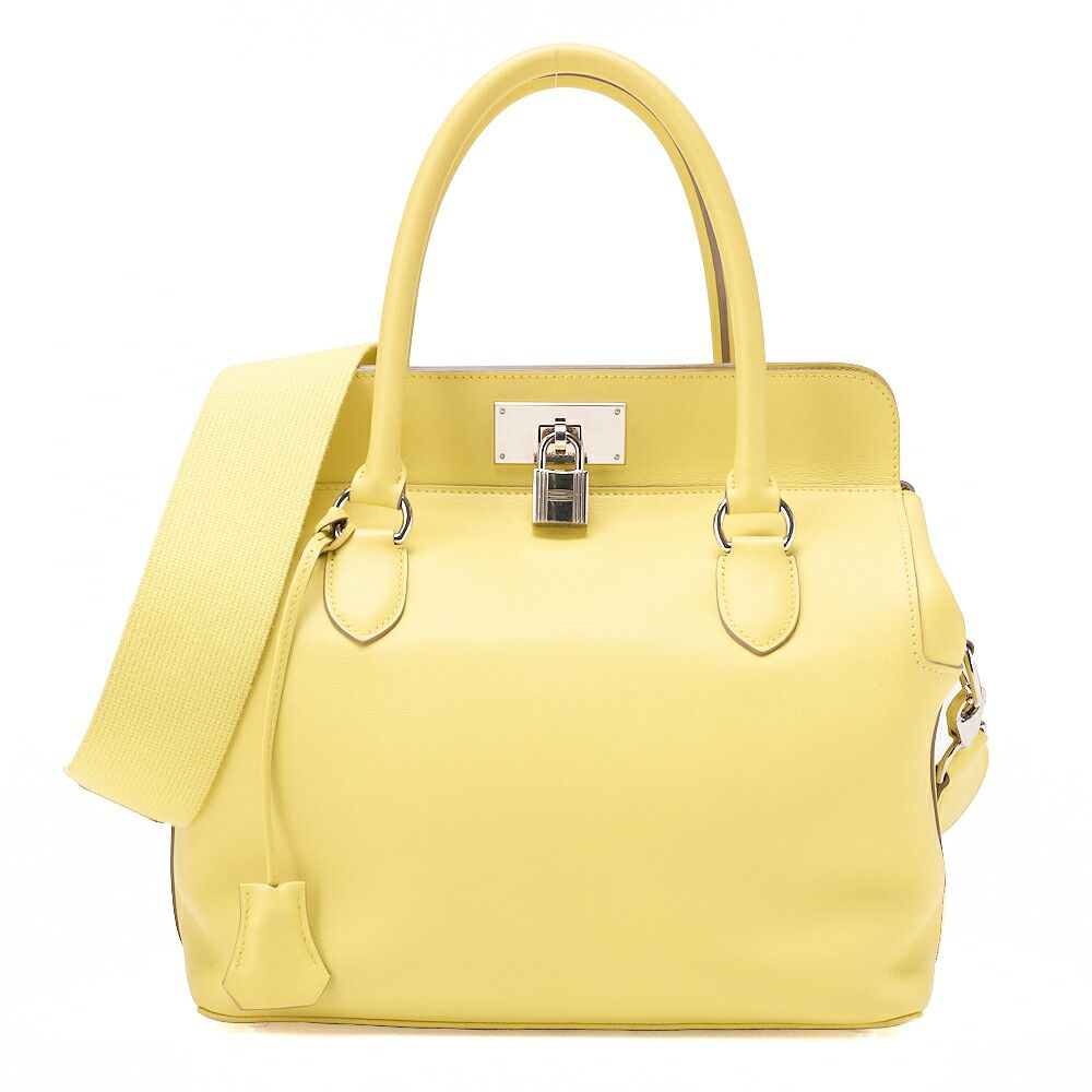 HERMES エルメス 　ツールボックス26 　スイフト　ライム　2way　ハンドバッグ（シルバー金具） レディースバッグ ハイブランド【中古】【送料無料】