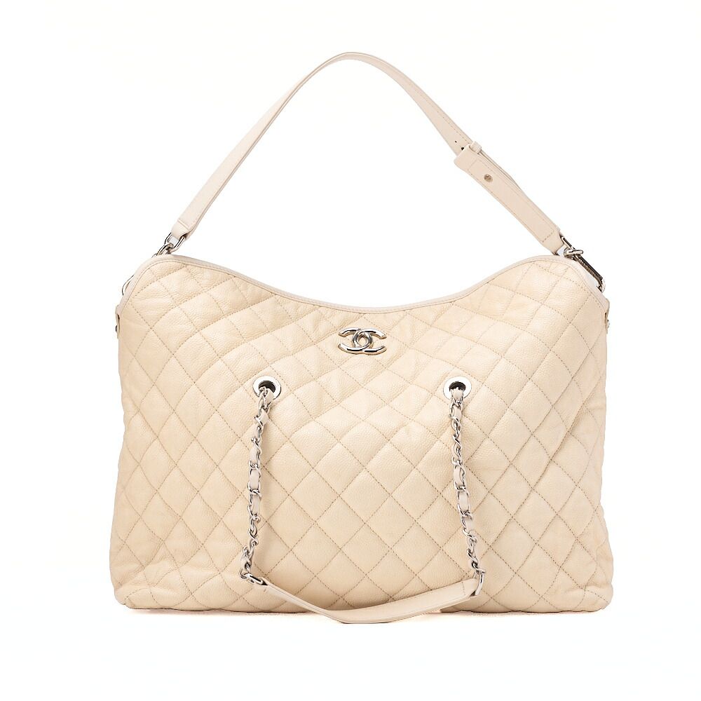 CHANEL シャネル マトラッセ 2WAYショルダーバッグ キャビアスキン アイボリー( シルバー金具） ブランド【中古】【送料無料】
