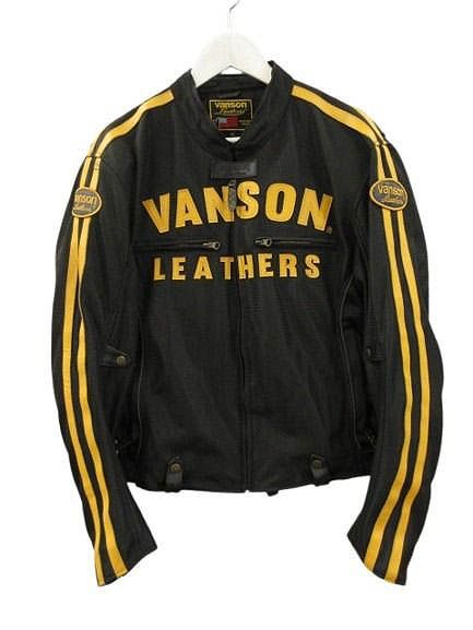 バンソン VANSON メッシュ ライダースジャケット XL ブラック バイク