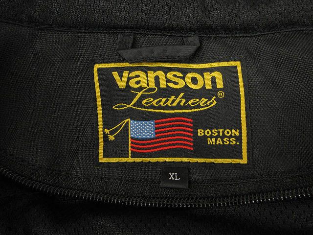 バンソン VANSON メッシュ ライダースジャケット XL ブラック バイク