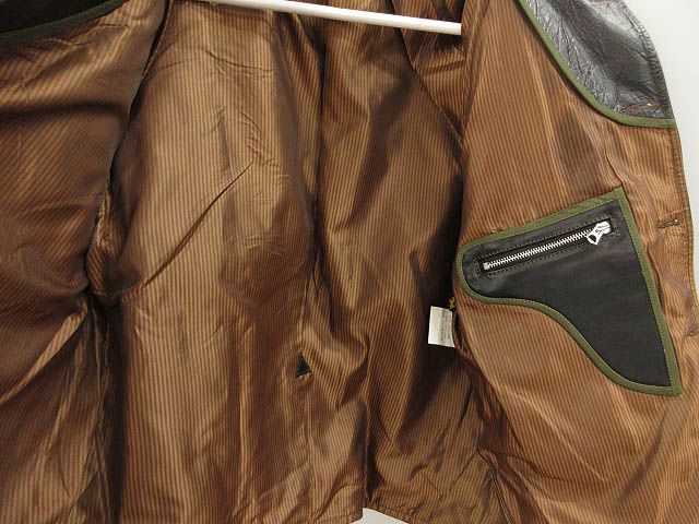 革ジャン ホースハイド キャンバス ジャケット 3XL 馬革 茶芯 カーキ