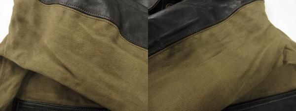 革ジャン ホースハイド キャンバス ジャケット 3XL 馬革 茶芯 カーキ
