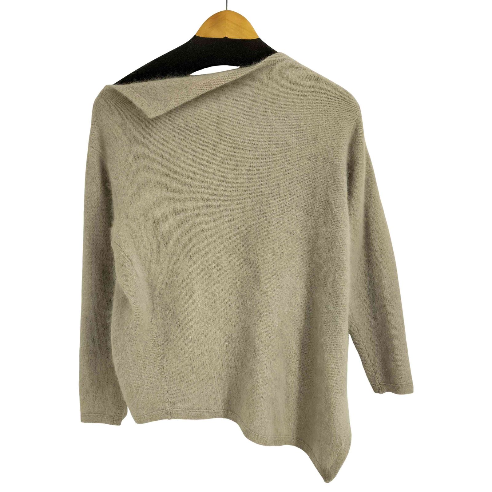 イッセイミヤケ ISSEY MIYAKE 80S 筆タグ ウールナイロン混ドレープネックニット レディース JPN：M