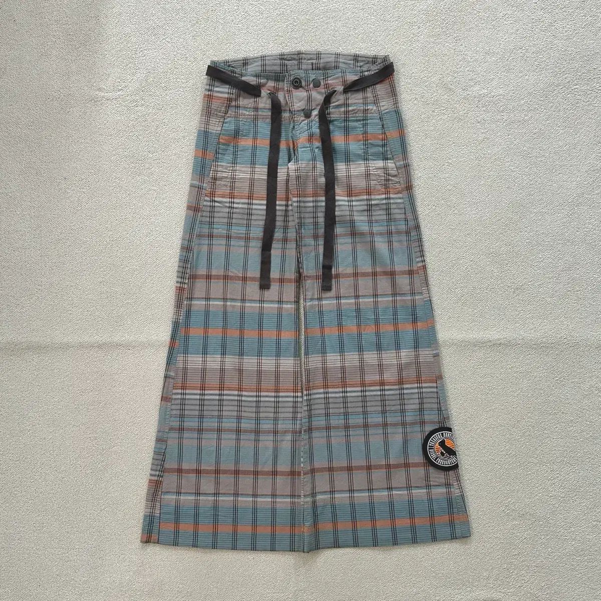 DIESEL チェック ベルボトム コットン パンツ